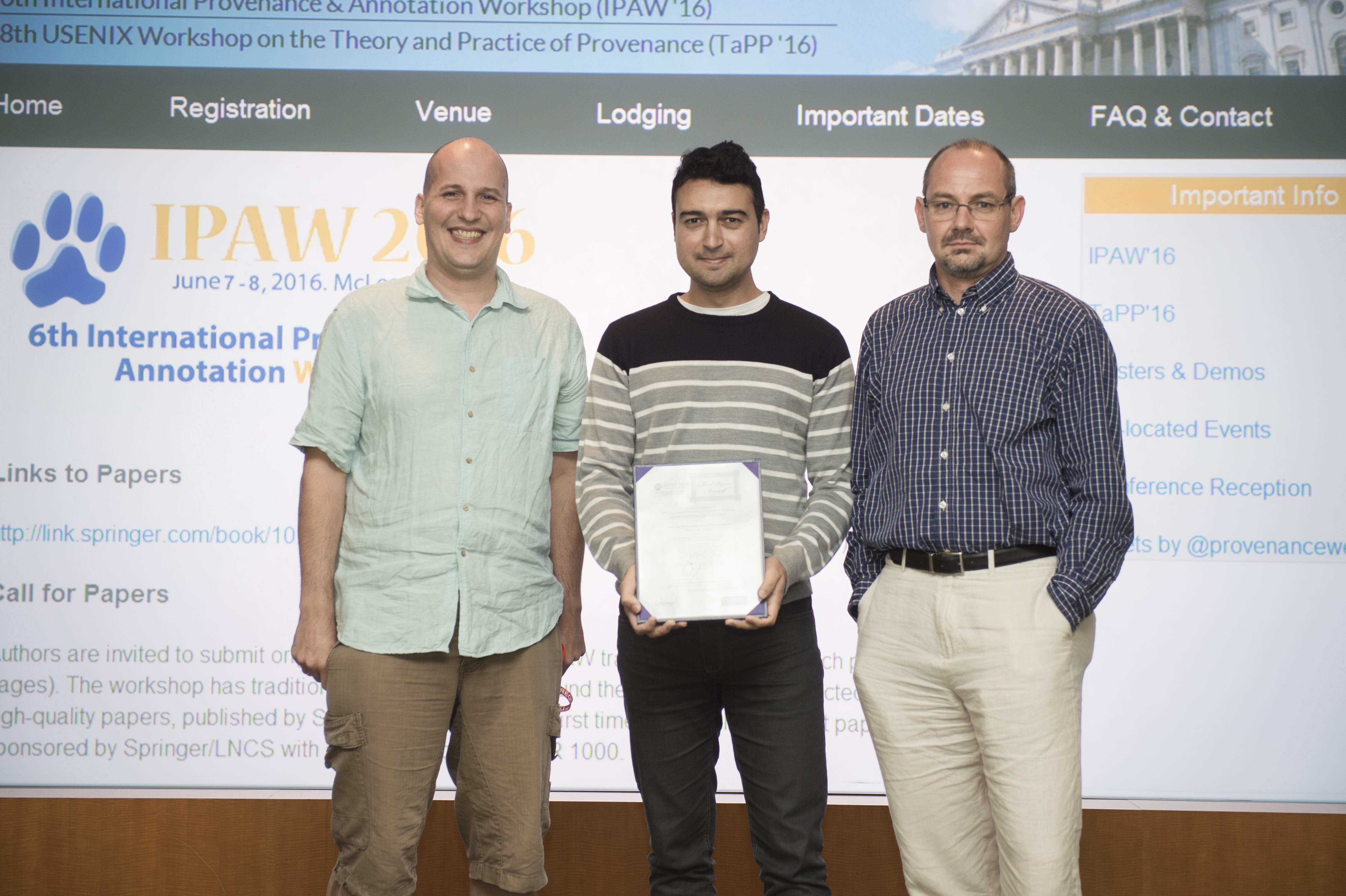 IPAW Best Paper Award Winners